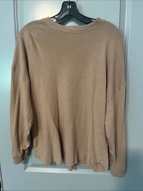 Jenni kayne Neutral Beige Long Sleeve Crewneck Boyfriend long sleeve tee